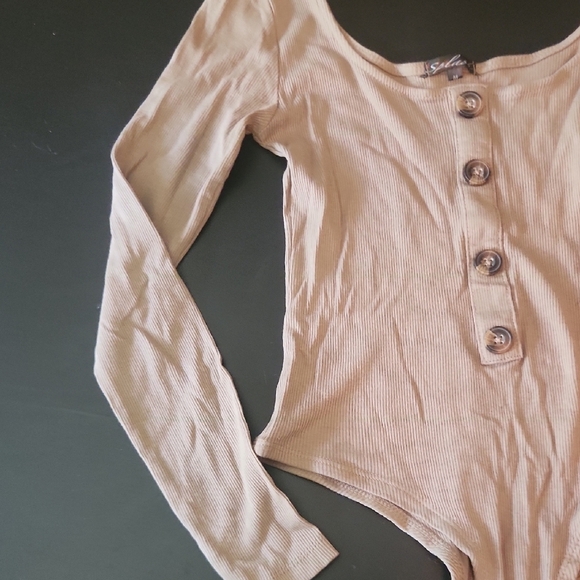 Splash Tan Long Sleeve Bodysuit - Picture 3 of 6